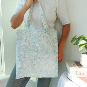 Japanese Style Embroidered Floral Tote Bag, Aesthetic Canvas Shoulder Bag, Romantic Totes, Cute Kawaii Totebag, Personalized Name Tote Bag.