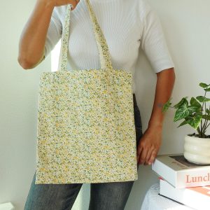 Japanese Style Embroidered Floral Tote Bag, Aesthetic Canvas Shoulder Bag, Romantic Totes, Cute Kawaii Totebag, Personalized Name Tote Bag.