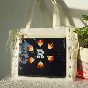 Kawaii Anime Ita Bag Tote, Lace-Up Side Clear window Pin Display Bag | Premium Fabric with Smooth Satin Finish | Pin Collector itaBag.