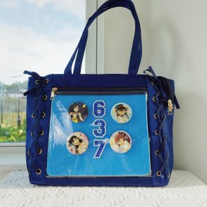 Kawaii Anime Ita Bag Tote, Lace-Up Side Clear window Pin Display Bag | Premium Fabric with Smooth Satin Finish | Pin Collector itaBag.