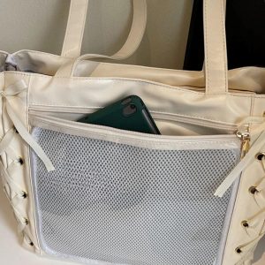 Kawaii Bow Ita Bag, Ribbon Window Crossbody Bag, Cute PU Display Bag for Pins & Plushies, Harajuku Shoulder Bag, Gift for Anime Lovers