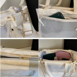 Kawaii Bow Ita Bag, Ribbon Window Crossbody Bag, Cute PU Display Bag for Pins & Plushies, Harajuku Shoulder Bag, Gift for Anime Lovers