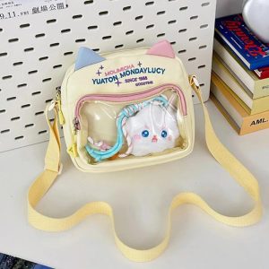 Kawaii Cat Ita Bag | Nylon Embroidered Crossbody Display Bag