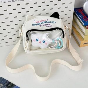 Kawaii Cat Ita Bag | Nylon Embroidered Crossbody Display Bag