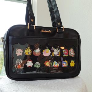 Kawaii Cute Ita Bag Crossbody, Wave Shaped Window Anime Cosplay Shoulder itaBag, Unique Purse, Pin Display Bag.