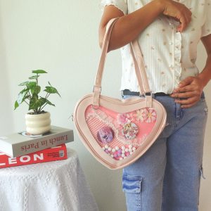 Kawaii Heart Ita Bag, Cute Anime Cosplay Crossbody bag, Cute Itabag Purse, Shoulder Pin Bag, Unique Handbag.