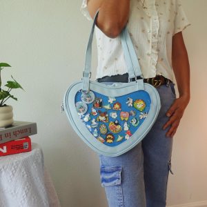 Kawaii Heart Ita Bag, Cute Anime Cosplay Crossbody bag, Cute Itabag Purse, Shoulder Pin Bag, Unique Handbag.