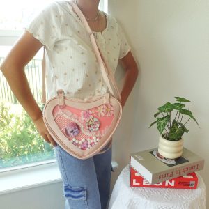 Kawaii Heart Ita Bag, Cute Anime Cosplay Crossbody bag, Cute Itabag Purse, Shoulder Pin Bag, Unique Handbag.