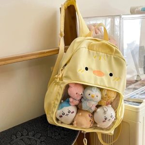 Kawaii Ita Backpack – Nylon Mochila with Clear Display Pocket