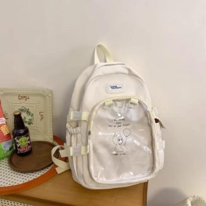 Kawaii Ita Backpack: Transparent Plush Doll Display - Anime School Bag
