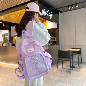 Kawaii Ita Backpack: Transparent Plush Doll Display - Anime School Bag