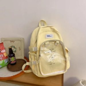 Kawaii Ita Backpack: Transparent Plush Doll Display - Anime School Bag