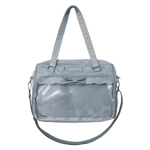 Kawaii Ita Bag: Clear Window Canvas Crossbody - Harajuku Y2K Style