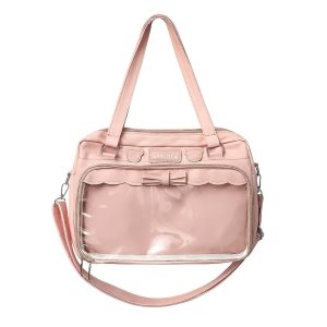 Kawaii Ita Bag: Clear Window Canvas Crossbody - Harajuku Y2K Style