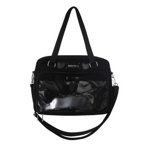 Kawaii Ita Bag: Clear Window Canvas Crossbody - Harajuku Y2K Style