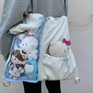 Kawaii Ita Bag – Drawstring Bow, Doll Display Backpack
