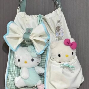 Kawaii Ita Bag – Drawstring Bow, Doll Display Backpack