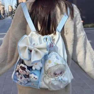 Kawaii Ita Bag – Drawstring Bow, Doll Display Backpack