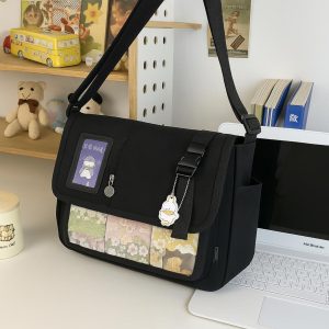 Kawaii Ita Bag: Harajuku Y2K Crossbody Bag for Pins & Plushies