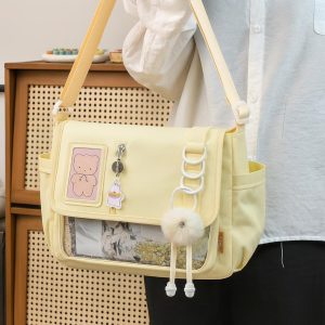 Kawaii Ita Bag: Harajuku Y2K Crossbody Bag for Pins & Plushies