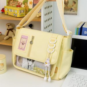 Kawaii Ita Bag: Harajuku Y2K Crossbody Bag for Pins & Plushies