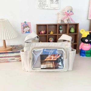 Kawaii Ita Bag: Japanese Collage Style Transparent Crossbody Bag