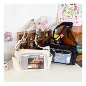 Kawaii Ita Bag: Japanese Collage Style Transparent Crossbody Bag