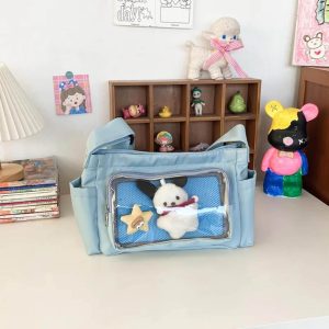 Kawaii Ita Bag: Japanese Collage Style Transparent Crossbody Bag