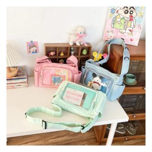 Kawaii Ita Bag: Japanese Collage Style Transparent Crossbody Bag
