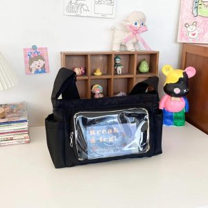 Kawaii Ita Bag: Japanese Collage Style Transparent Crossbody Bag