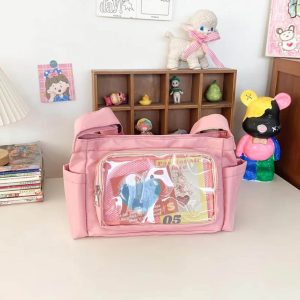 Kawaii Ita Bag: Japanese Collage Style Transparent Crossbody Bag