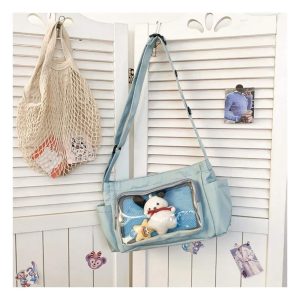 Kawaii Ita Bag: Japanese Collage Style Transparent Crossbody Bag