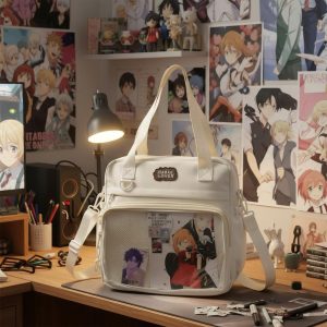 Kawaii Ita Bag –Japanese Transparent Tote for Anime Pins, Keychains & Cosplay Fans