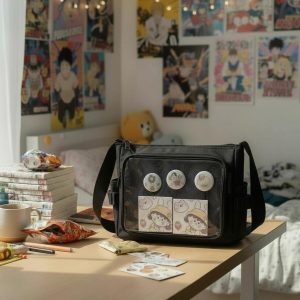 Kawaii Ita Bag – Japanese Y2K Transparent Shoulder Bag for Pins, Keychains & Anime Lovers