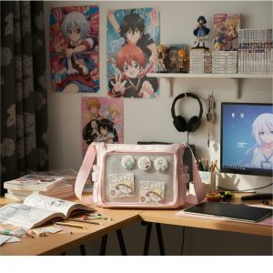 Kawaii Ita Bag – Japanese Y2K Transparent Shoulder Bag for Pins, Keychains & Anime Lovers
