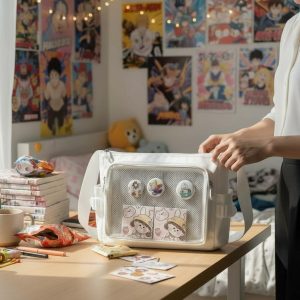 Kawaii Ita Bag – Japanese Y2K Transparent Shoulder Bag for Pins, Keychains & Anime Lovers