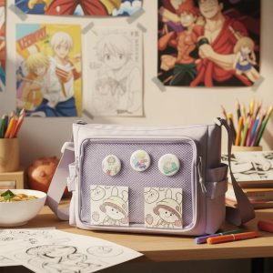 Kawaii Ita Bag – Japanese Y2K Transparent Shoulder Bag for Pins, Keychains & Anime Lovers