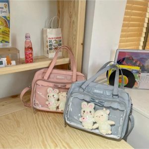 Kawaii Ita Bag – Transparent Anime Crossbody Bag for Pins