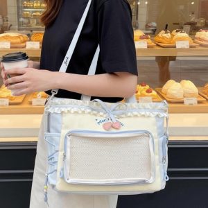 Kawaii Ita Bag With Heart Bow, Custom Cosplay Bag, Anime Convention Bag, Clear Window Display Bag, Gift For Daughter, Cute Cosplay Gift