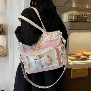 Kawaii Ita Bag With Heart Bow, Custom Cosplay Bag, Anime Convention Bag, Clear Window Display Bag, Gift For Daughter, Cute Cosplay Gift