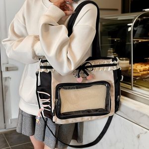 Kawaii Ita Bag With Heart Bow, Custom Cosplay Bag, Anime Convention Bag, Clear Window Display Bag, Gift For Daughter, Cute Cosplay Gift