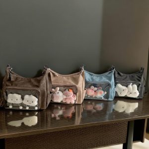 Kawaii Ita Bag With Transparent Window, Crossbody Pin Display Backpack, Cute Anime Shoulder Bag, Cute Cosplay Bag, Pin Collector Bag
