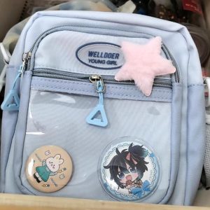 Kawaii Ita Crossbody Bag with Clear Window – Small Display Purse for Pins and Badges | Cute Gift for Anime Fans, Cosplayers & Collectors