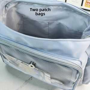 Kawaii Ita Messenger Bag, Aesthetic Crossbody Tote, Pastel Shoulder Bag, Cute Satchel for Students