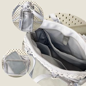 Kawaii Itabag Cosplay, Personalized Name Ba, Ribbon Pink Ita Bag With Pearl Bow Charm, Anime Ita Crossbody Bag, Window Bag, Pin Display Bag