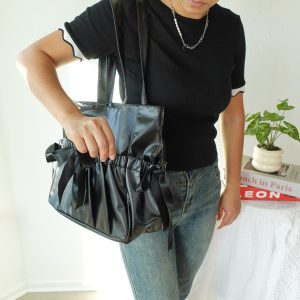 Kawaii Ruffle Ita Tote Bag with Clear Window, Cute Ita Totes with Two Insert, Anime Pin Itabag, Unique Display Shoulder Bag for Collectors.