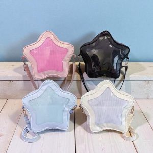 Kawaii Star Ita Bag – Transparent Display Crossbody Purse for Pins, Charms & Y2K Harajuku Style