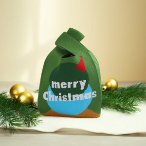 Kids’ Christmas Gift Bag, Personalized Embroidered Bag, Japanese Knot Handbag, Kids’ Snack Bag, Knitted Storage Bags, Small Knitted Bag