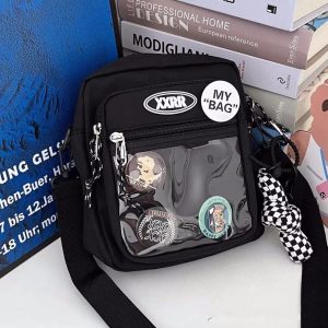 Korean Ita Bag – Unisex Transparent Crossbody Phone Purse Shoulder Bag for Pins & Charms