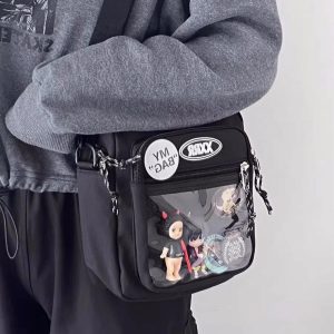 Korean Ita Bag – Unisex Transparent Crossbody Phone Purse Shoulder Bag for Pins & Charms